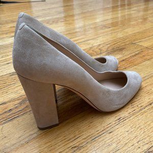 Suede J Crew Beige Cream Heels!